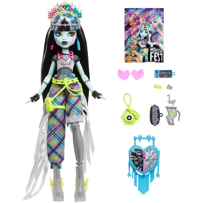 Monster High Poupée Monster Fest Frankie Stein Hxh79 Mattel avec Accessoires (Langues Multiples) - Jeu pour Enfants +4 ans Monster High Poupée Monster Fest Frankie Stein Hxh79 Mattel avec Accessoires (Langues Multiples) - Jeu pour Enfants +4 ans