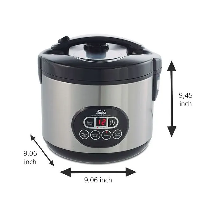 Solis Rice Cooker Duo Programm 817, 1,2L, Argent / Noir