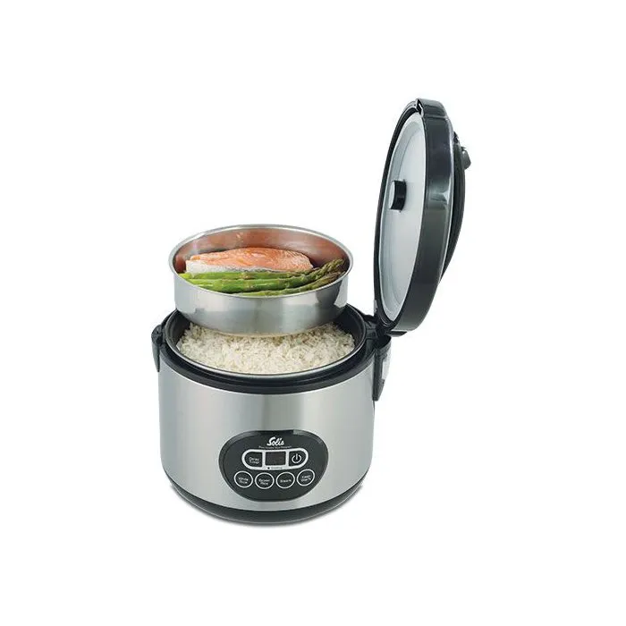 Solis Rice Cooker Duo Programm 817, 1,2L, Argent / Noir