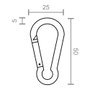 Edm Mousqueton pompier sans verrou MSQ01 en acier galvanisé, 2 unités, 5 x 50 mm