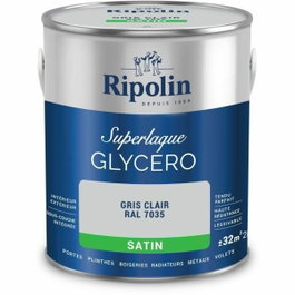 Ripolin Laque glycéro gris clair RAL 7035 satin - 2 L