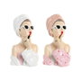 Home ESPRIT Figurine Décorative Femme Blanc Rose (2 Unités)
