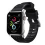 Nomad Rugged Strap Bracelet Noir avec Connecteurs Argentés pour Apple Watch 42/44/45/49mm
