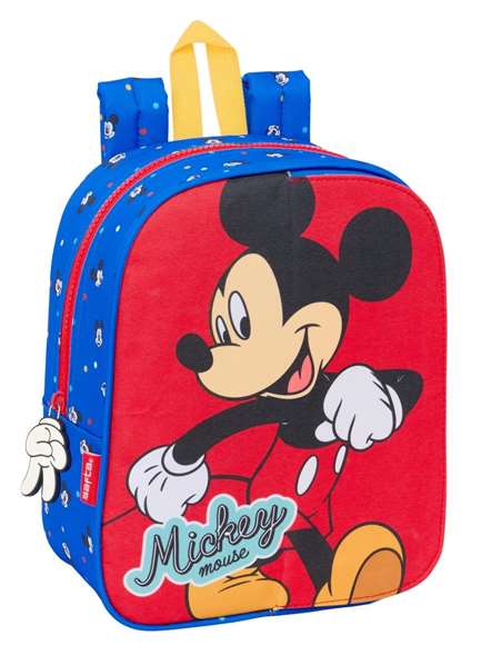 Safta Mochila Guarderia Adapt Carro Intercambi Mickey Mouse "Good Day" 22 x 27 x 10 cm - Sac à dos garderie adaptable poussette