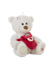 Creaciones Llopis - Peluche ours blanc messager 25 cm
