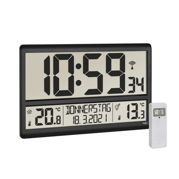 Tfa TFA 60.4521.01 XL Horloge Radio avec Température Intérieure/Extérieure Tfa TFA 60.4521.01 XL Horloge Radio avec Température Intérieure/Extérieure