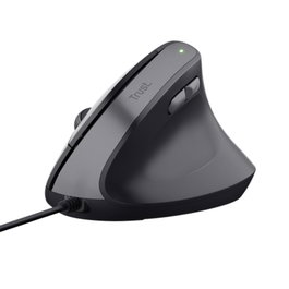 Trust 25144 Souris Ergonomic Verticale Bayo II Noir, Câble USB 1.5m, 6 Boutons, DPI 800-2400, Silencieuse