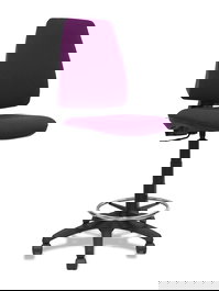 Tabouret Taburete Elche Contact permament de base Tissu Pourpre Structure polyamide noire Sans accoudoirs Sans appui-tête Roulettes en nylon 50 mm