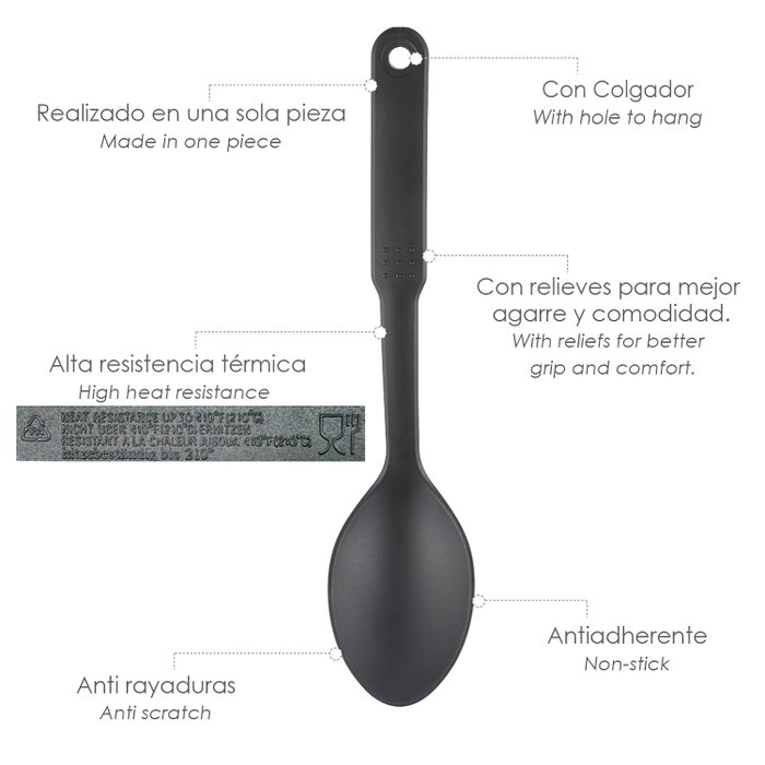 ORYX Cuillère de cuisine Nylon Basic 30,5 x 7 cm