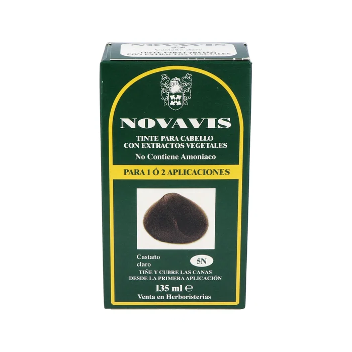 Novavis Teinture 5N Châtain Clair 135ml – Couvre les Cheveux Blancs – Sans Ammoniaque Novavis Teinture 5N Châtain Clair 135ml – Couvre les Cheveux Blancs – Sans Ammoniaque