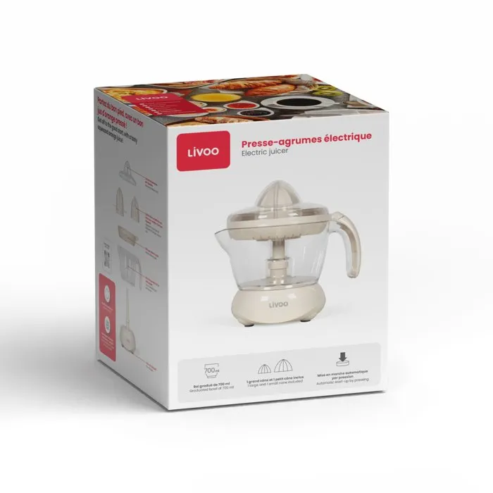 Livoo DOD131C Presse-agrumes électrique Blanc cassé 700 ml Livoo DOD131C Presse-agrumes électrique Blanc cassé 700 ml