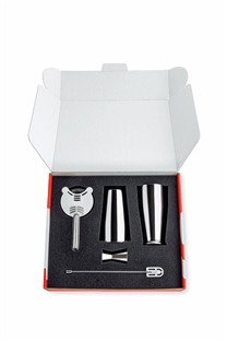 Alessi 5050SET I Lunar Eclipse Set Accessoires Cocktail en Acier Inoxydable 18/10 - Coctelera, Mesure, Colador, Mezclador