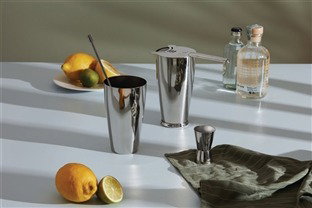 Alessi 5050SET I Lunar Eclipse Set Accessoires Cocktail en Acier Inoxydable 18/10 - Coctelera, Mesure, Colador, Mezclador