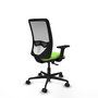 Chaise Zulema Synchro 3 positions tissu Vert pistache Maille Blanc Base en nylon noir Accoudoir 2D Sans appui-tête Roulettes 65mm nylon