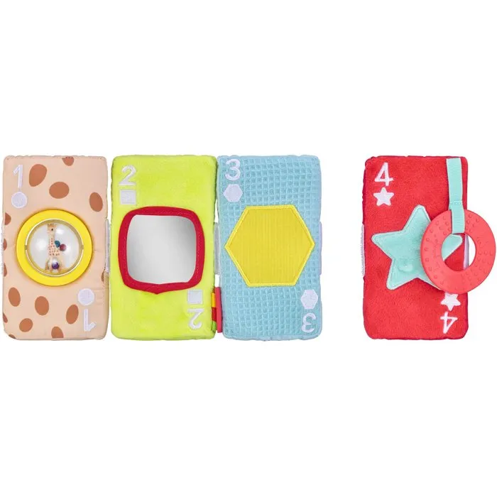 Sophie La Girafe Cartes sensorielles Velcro avec matières variées et braille
