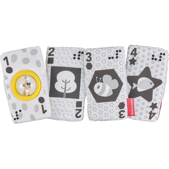 Sophie La Girafe Cartes sensorielles Velcro avec matières variées et braille