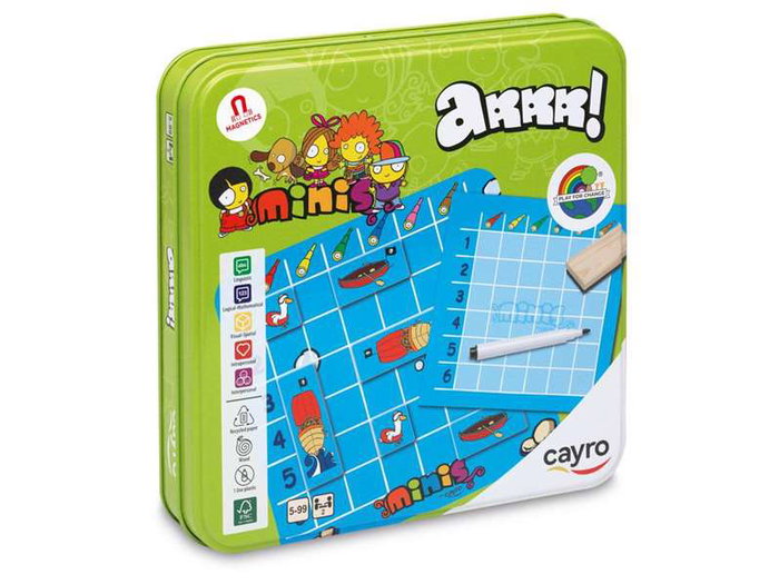 Cayro - Jeu de stratégie Barcos Arrr en bois dans boîte métal, 8 pièces, 2 joueurs, dimensions 19 x 19 x 3,5 cm Cayro - Jeu de stratégie Barcos Arrr en bois dans boîte métal, 8 pièces, 2 joueurs, dimensions 19 x 19 x 3,5 cm