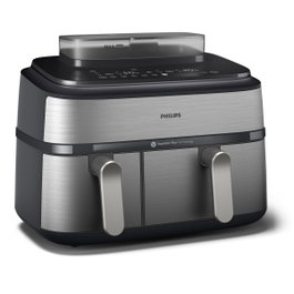 Philips Airfryer NA555 00 Dual Basket 9L 2750W Silver