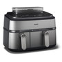 Philips Airfryer NA555 00 Dual Basket 9L 2750W Silver
