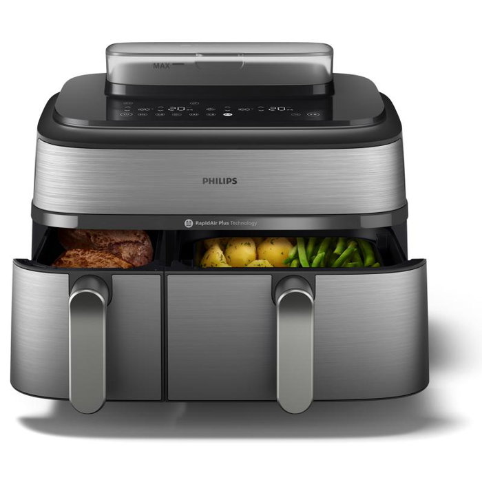 Philips NA555/00 Friteuse sans huile Airfryer Dual Basket 9L 2750W argent