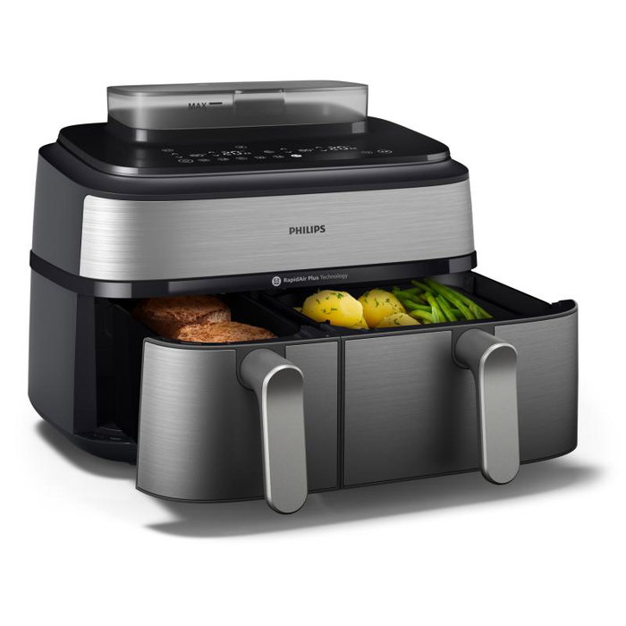 Philips NA555/00 Friteuse sans huile Airfryer Dual Basket 9L 2750W argent