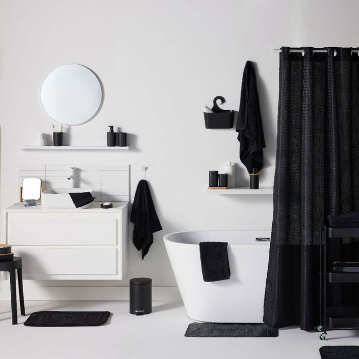 Today UTILITY Tapis de bain ultra absorbant - 40 x 60 cm - Noir (Noir) - Anti-dérapant - Séchage rapide - Polyester