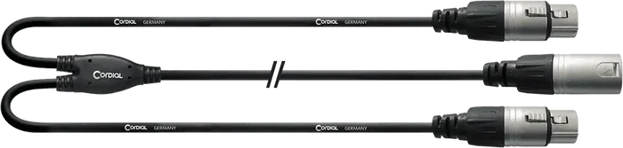 CORDIAL Câble Y XLR Mâle / 2 XLR Femelle 30 cm