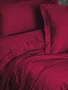 Ranforce Parure de lit 1 housse de couette 140 x 200 cm + 1 taie d'oreiller 60 x 60 cm - Satin Rouge bordeaux