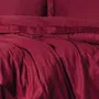 Ranforce Parure de lit 1 housse de couette 140 x 200 cm + 1 taie d'oreiller 60 x 60 cm - Satin Rouge bordeaux