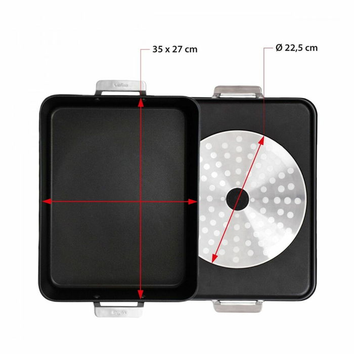 Plat à gratin Valira 4687/25 35 x 27 cm Noir Acier inoxydable Aluminium