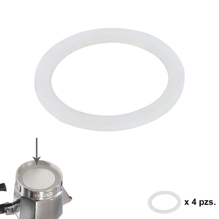 ORYX Lot de 4 joints en silicone pour cafetière aluminium Classic 2 tasses ORYX Lot de 4 joints en silicone pour cafetière aluminium Classic 2 tasses