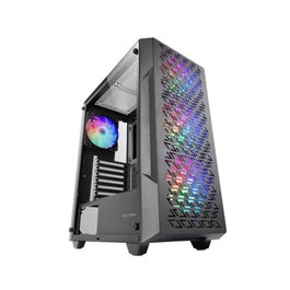 Mars Gaming Boîtier PC Mid-Tower GEO ATX avec fenêtre vitre trempée 4 ventilateurs RGB