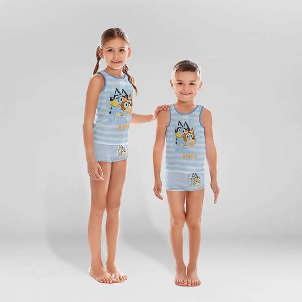 Cerdá Pijama Neceser avec bretelles pour enfant 4 ans, Bluey, Single Jersey, taille 4 ans