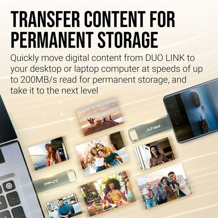 Clé USB PNY PFDI64GDULINKTYCG Argenté Acier 64 GB Clé USB PNY PFDI64GDULINKTYCG Argenté Acier 64 GB