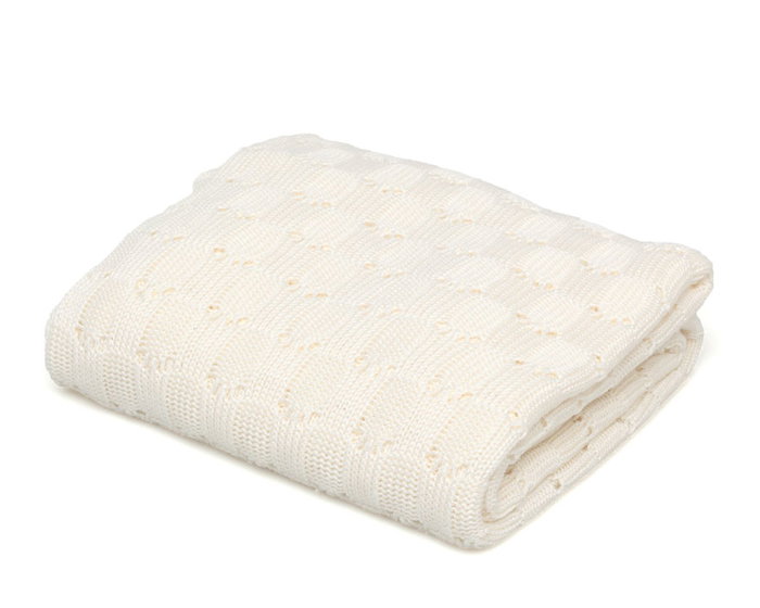 KioKids Manta Couverture Bébé en Bambou 100% Blanc Naturel 80 x 110 cm - OEKO-TEX, Thermorégulante, Ultra Douce