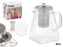 Vivalto Tetera avec Filtre en Acier 800 ml Verre Transparent Métal 15x15x10 cm (Set de 12)