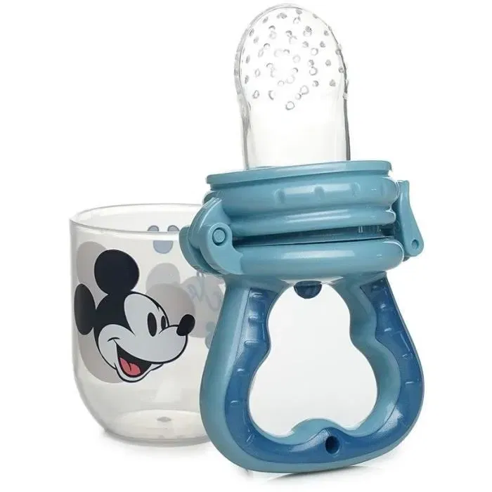 Thermobaby Grignoteur de fruits et légumes Mickey en silicone pour bébé dès 10 mois, jouet de dentition, couvercle de protection, sans BPA