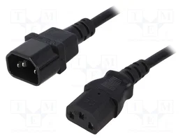 QOLTEC Câble d'alimentation H05VV-F IEC C13 femelle vers IEC C14 mâle 3m