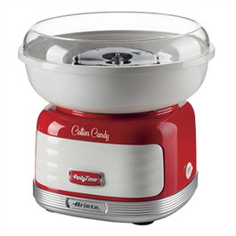 Ariete 2973 Machine à Barbe à Papa Rouge Rétro des Années 50 - Fonctionne avec Sucre et Bonbons Durs pour un Délicieux Cône de Cotton Candy