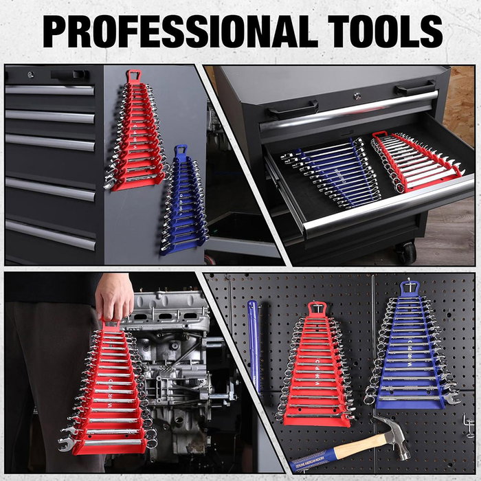 Workpro Support magnétique pour clés, triangulaire, 15 positions, 345 x 188 x 48 mm