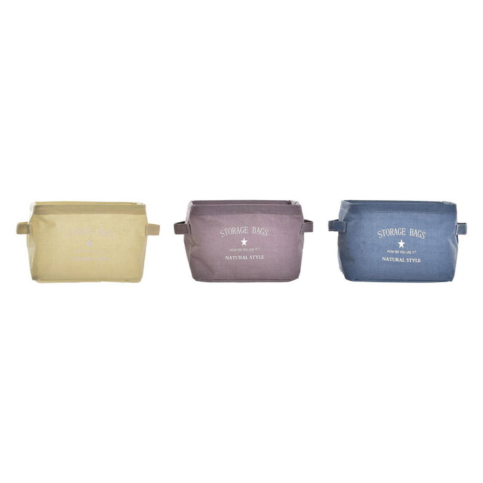 Panier DKD Home Decor Jaune Bleu Bordeaux Toile Moderne 20 x 16 x 15 cm (3 Unités) Panier DKD Home Decor Jaune Bleu Bordeaux Toile Moderne 20 x 16 x 15 cm (3 Unités)