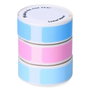 Edm 07796 Lot de 3 rouleaux d'étiquettes thermiques colorées 12x40 mm bleu clair, bleu foncé, rose 125 étiquettes/rouleau