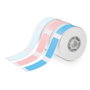 Edm 07796 Lot de 3 rouleaux d'étiquettes thermiques colorées 12x40 mm bleu clair, bleu foncé, rose 125 étiquettes/rouleau