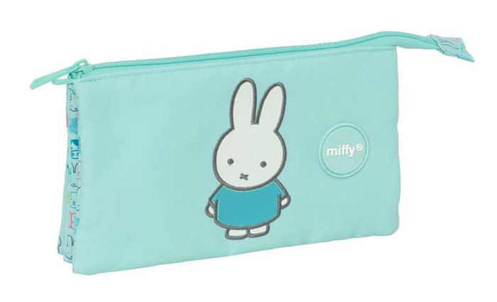 Safta - Porte-tout triple recyclé résistant à l'eau Miffy "Friends" 22 x 12 x 3 cm