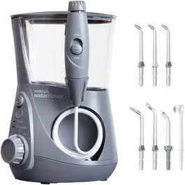 Waterpik WP-667 Ultra Professionnel - Jet Dentaire - 10 Niveaux de Pression - 7 Embouts Inclus - Gris