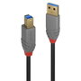 Câble USB 3.2 Gen 1 Type A vers B Lindy Anthra Line, 5 Gbit/s, Triple Blindage, Connecteurs Or, 3 m