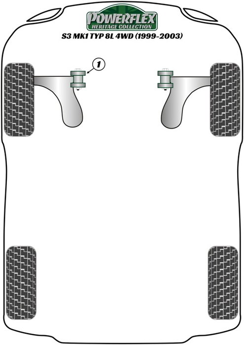 Powerflex Silentblock intérieur pour bras de suspension arrière PFR3-510 Powerflex Silentblock intérieur pour bras de suspension arrière PFR3-510