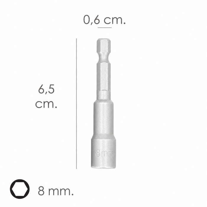 WOLFPACK LINEA PROFESIONAL Clé à pipe magnétique 8 mm (2 unités)