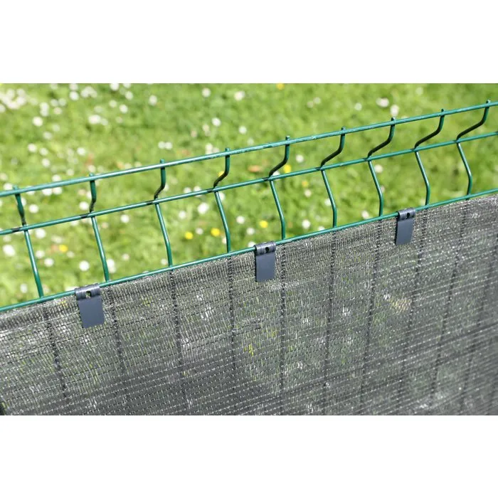 Nature Clip de fixation pour brise-vue, toile et filet - Lot de 20 pièces - Vert - En polypropylène pour fil de tension