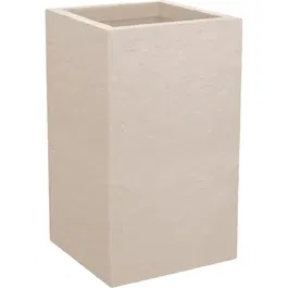 Eda - EDA Volcania Up - Pot de fleur carré 36 L - 29.5 x 29.5 x 49.5 cm - Beige Calcaire - Pour intérieur et extérieur